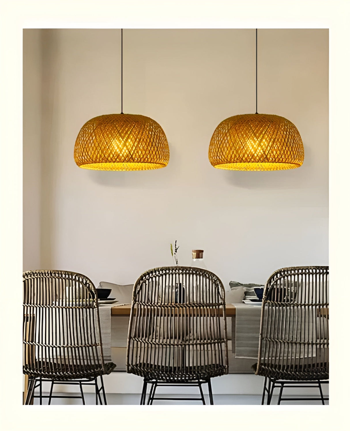 Rattanhänglampa – Stilfull bambulampa för matrum och vardagsrum Carvallo