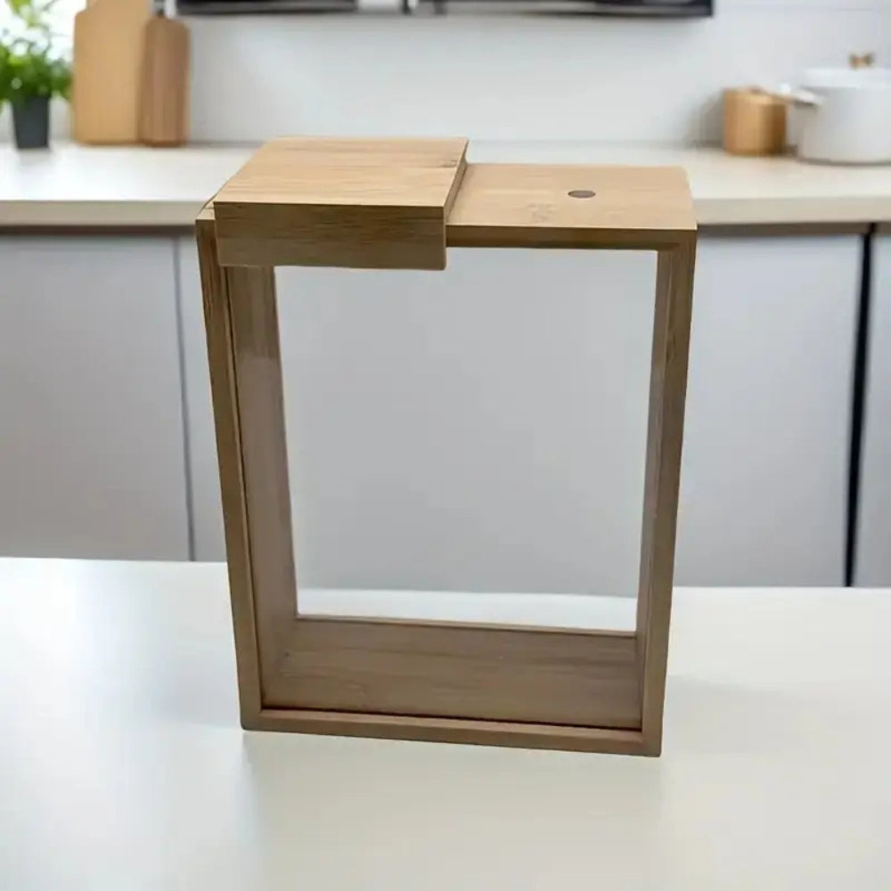 Glidande Bambu Trä Pasta Korn Förvaringsbehållare Carvallo