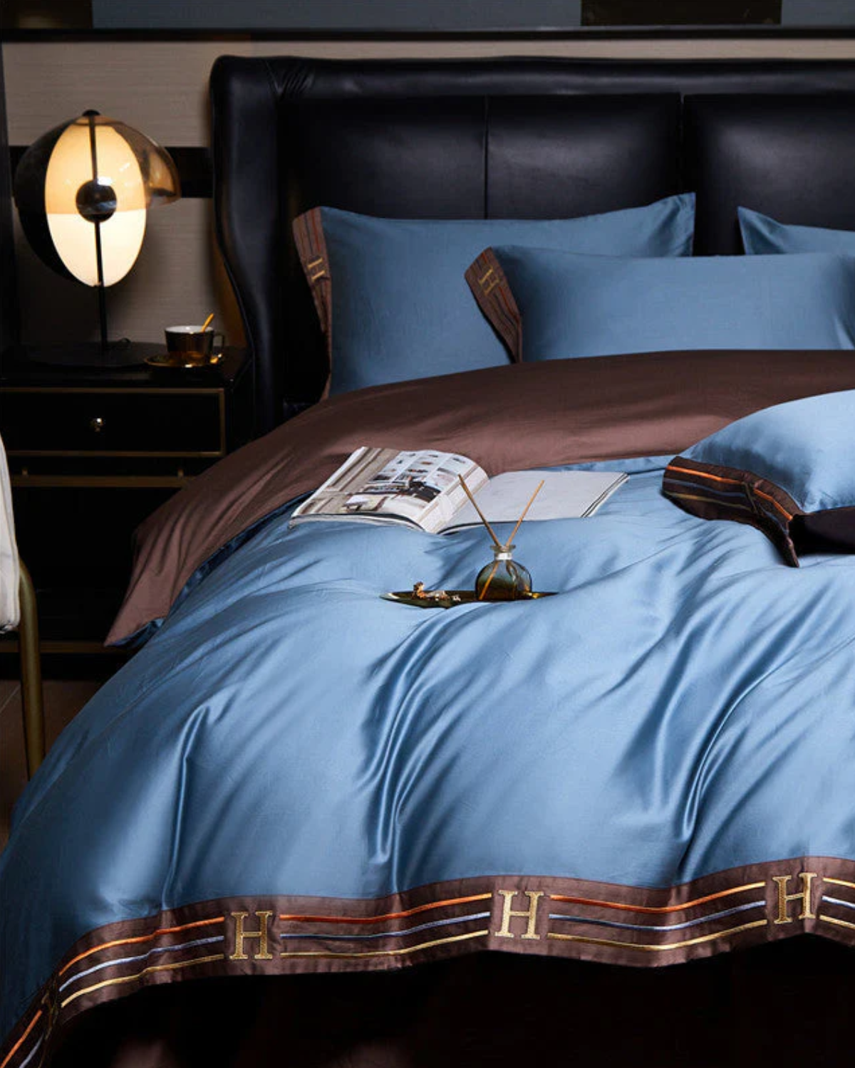 Carvallo Luxe – 4-delars bomulls-satin sängkläder med elegant broderi Carvallo