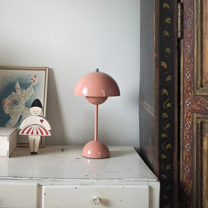 Vintage Trådlampa | Uppladdningsbar med Plisserad Textilskärm | Touch Dimmbar Carvallo