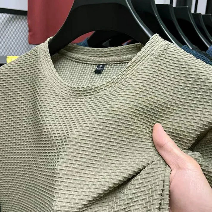 Herr T Shirt Kortärmad Andningsbart Material Träningströja-Herr T-shirts-Bellasverige-Khaki-S-Hemnix
