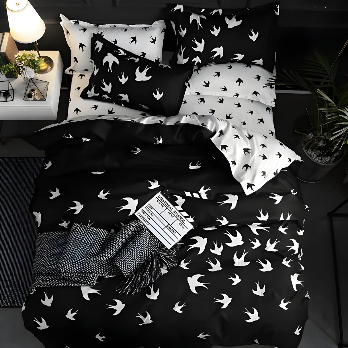 BlackBliss - Modernt Svart Sängklädesset Carvallo