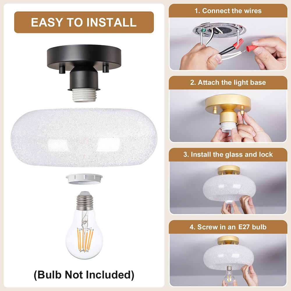 Taklampa Glas Modern Semi Flush Armatur Carvallo