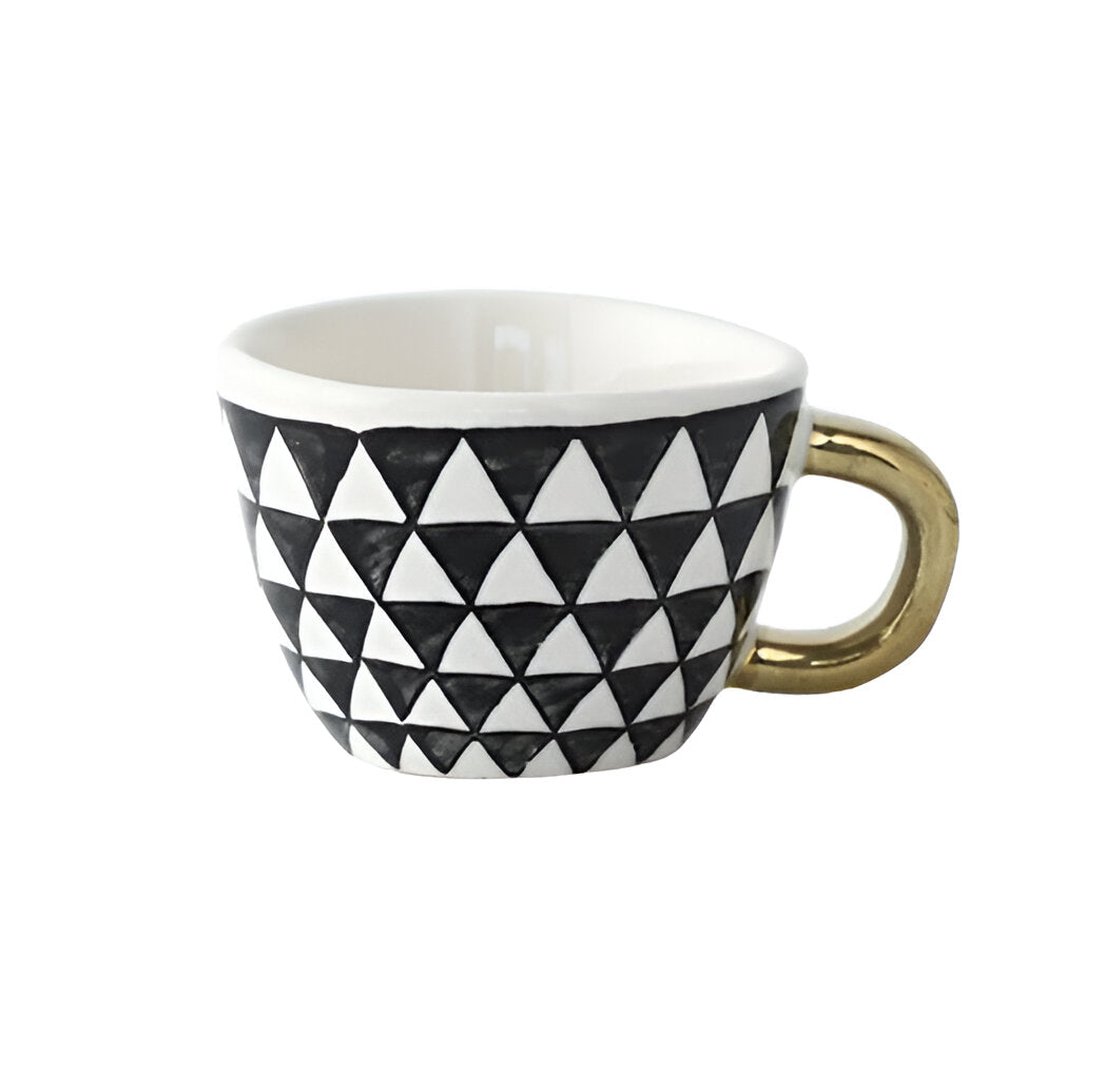 Keramikkopp med geometrisk design – Stilfull og moderne | Ideell for kaffe eller te Carvallo