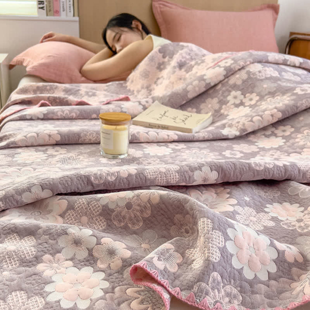 Reverie Floral Cotton Gauze Blanket Carvallo