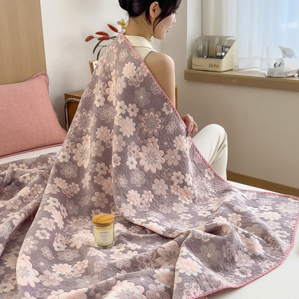 Reverie Floral Cotton Gauze Blanket Carvallo