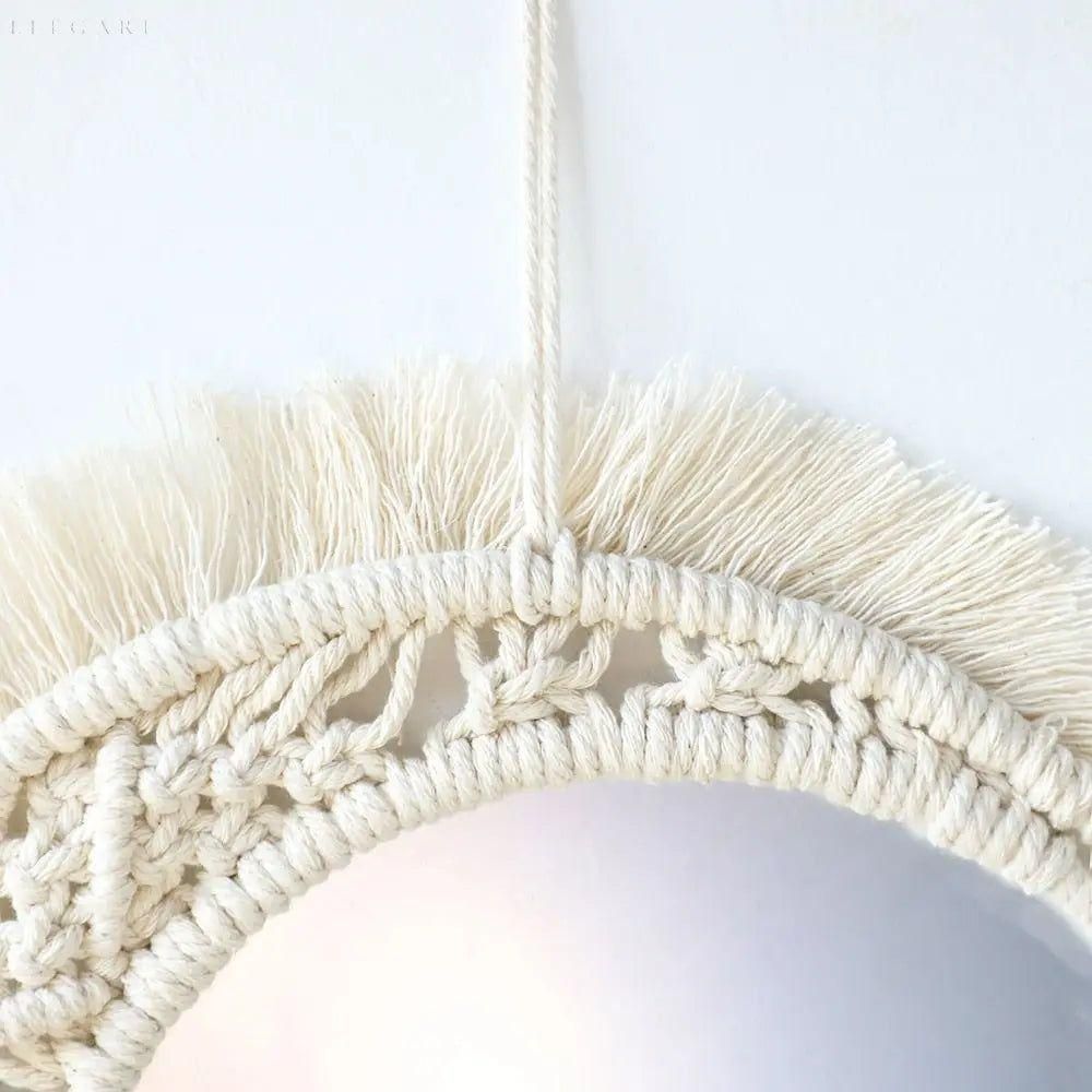 BohoDecor Spegel - Ästetisk Rund Boho Väggspegel Carvallo