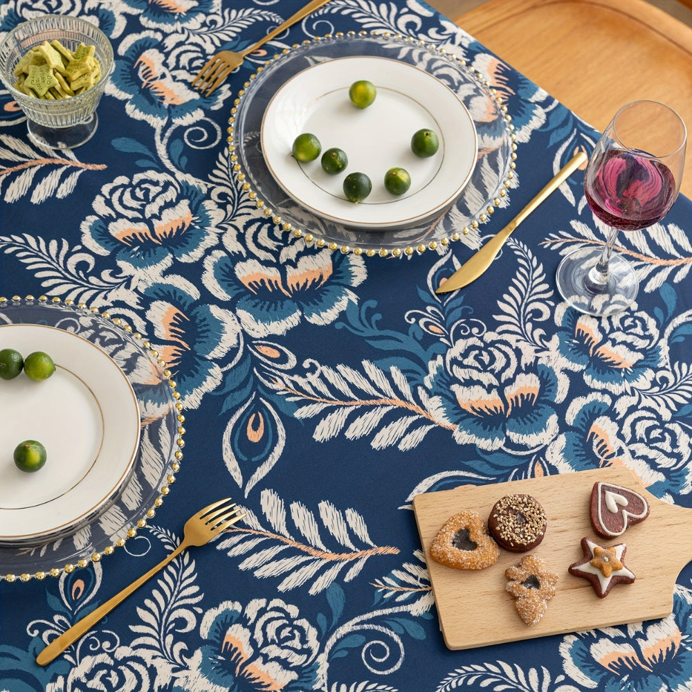 Pä Peacock Flower Boho Blommig Duk med Fringed Carvallo