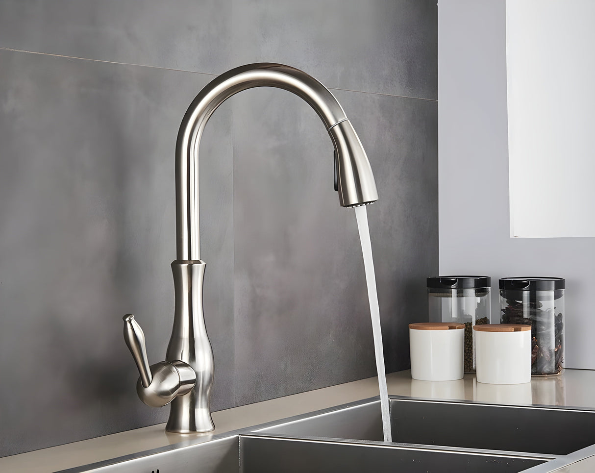 Köksblandare med utdragbar duschhuvud – 360° roterbar | Ideal för diskho och disk Carvallo