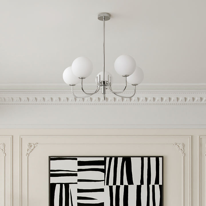 Modern Bubble Chandelier | Rosa Glas & Guld Finish | 19.69" Pendellampa | Stilfull Hem Accent Carvallo