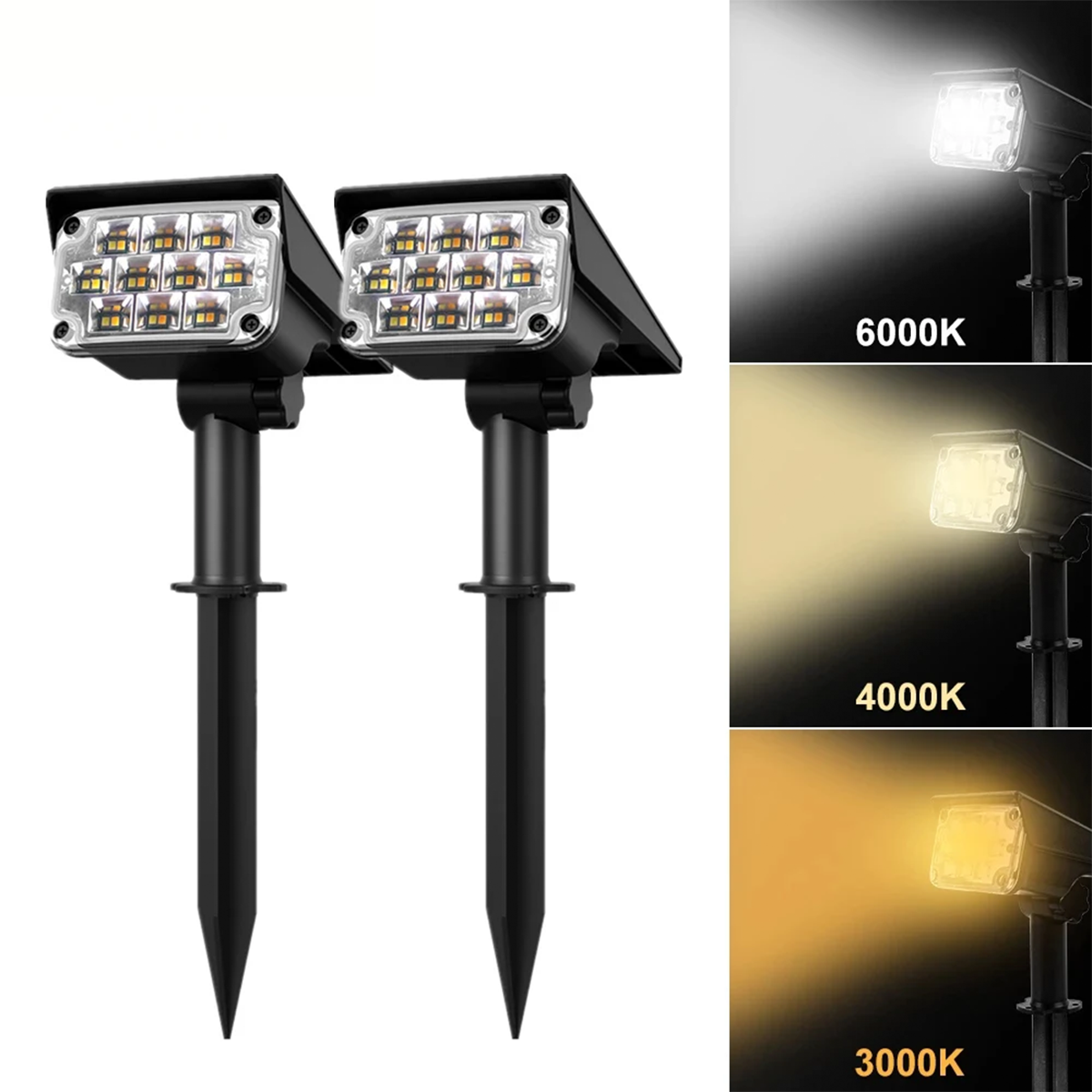 Trådlös LED solcells trädgårdsspotlight Deluxe för enkel belysning Carvallo