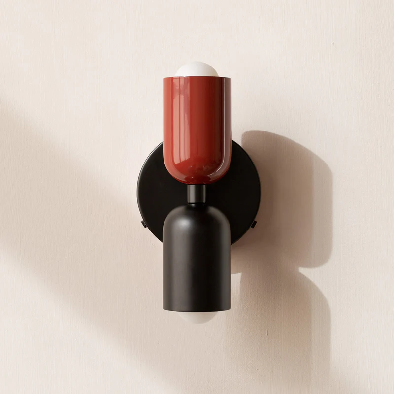 Modern Korts Dubbelhuvud Vintage Nyttorums Vägglampa Fixture Carvallo