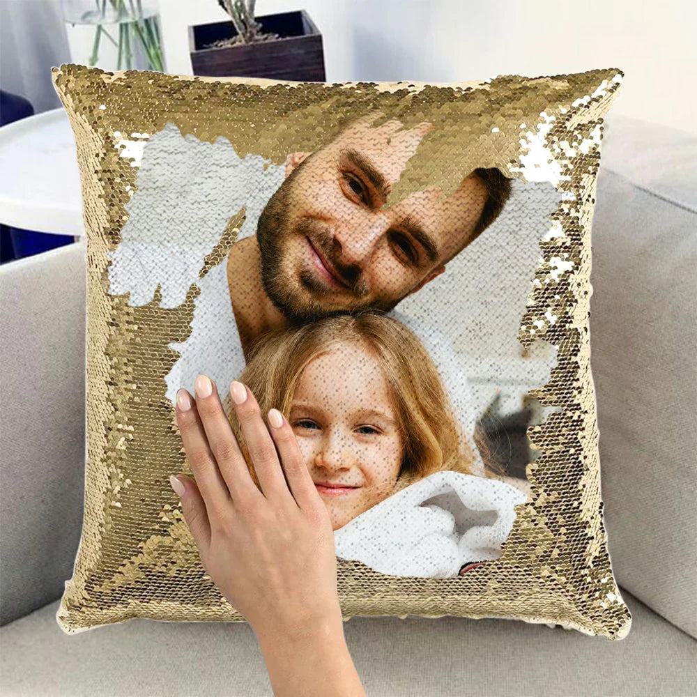 Paljettkudde - Med Eget Foto (40x40 cm)-Hemnix-Hemnix