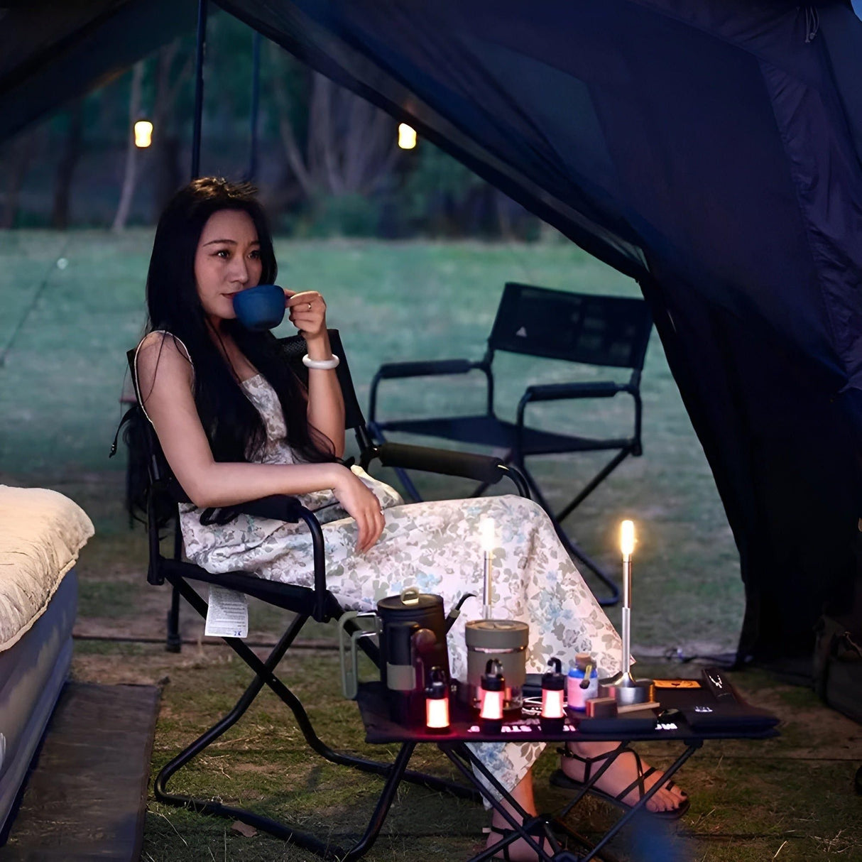 CandleBreeze Lampa - Trådlös uppladdningsbar bordslampa - Hem- och utomhuscampinglampa Carvallo