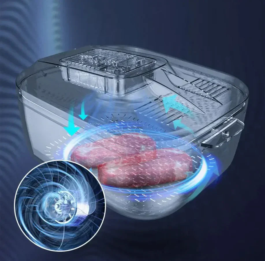 Multifunktionell Frukt- och Grönsaksrengöringsbox – Automatisk Rengörare med Avtappningskorg och Förvaringslock Carvallo