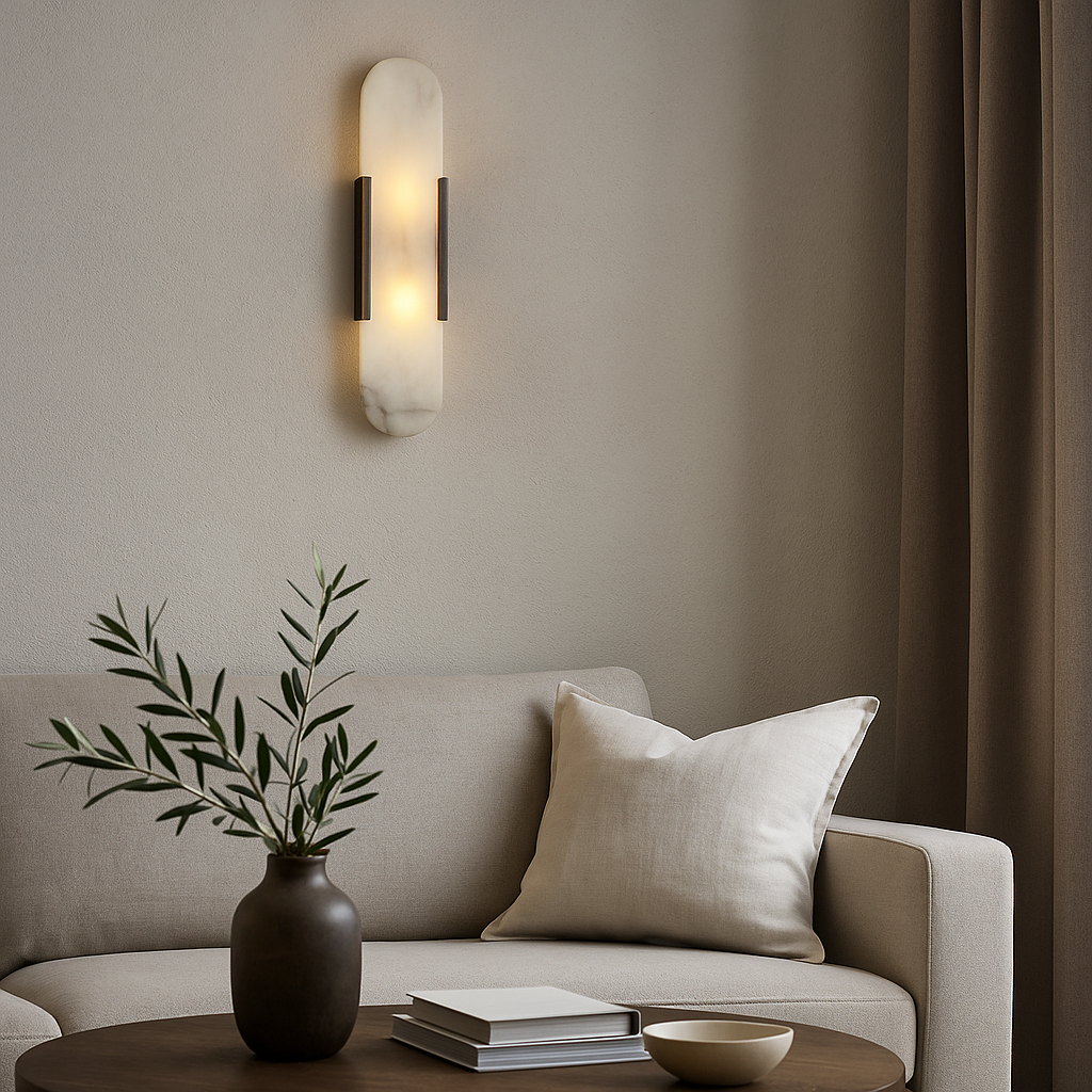 Modern Marmor Sängsida Sconce Lampa - Elegant Väggarmatur Carvallo
