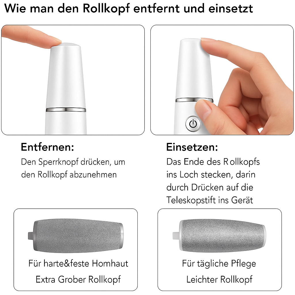 Elektrisk hornhinna borttagare för fötterna Carvallo