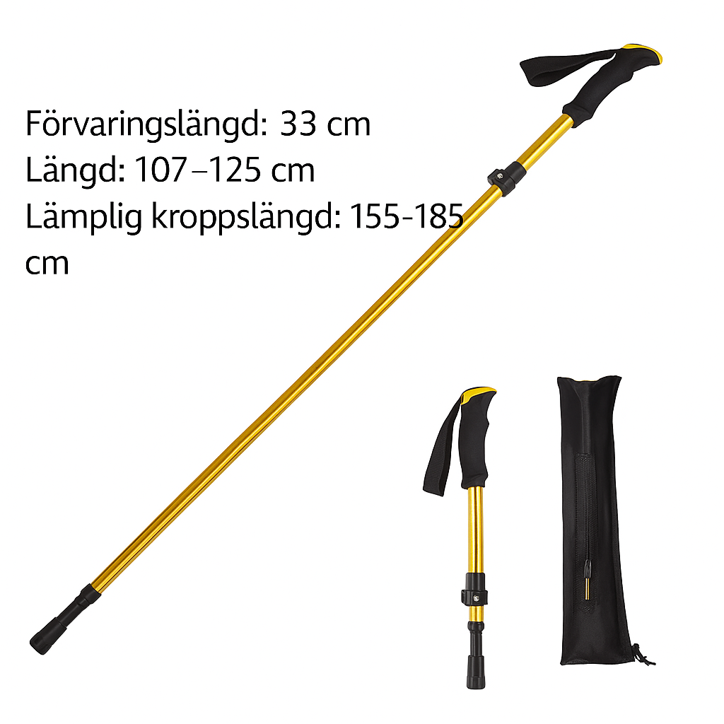 Hopfällbar gångstavar svart-VaruZ-Hemnix