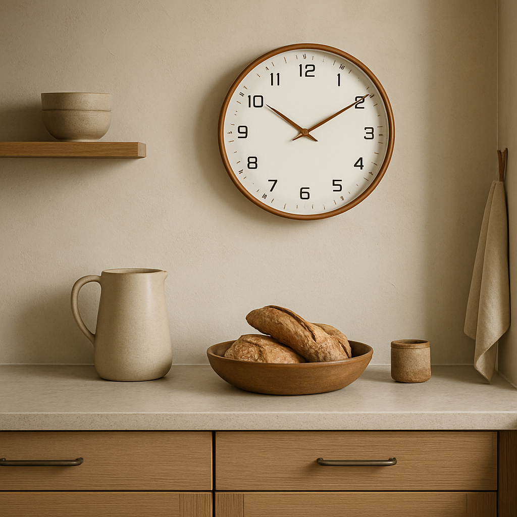 Silent Wooden Wall Clock | 10" or 12" | No-Tick Quartz Movement | Minimalist Nordisk Design Carvallo