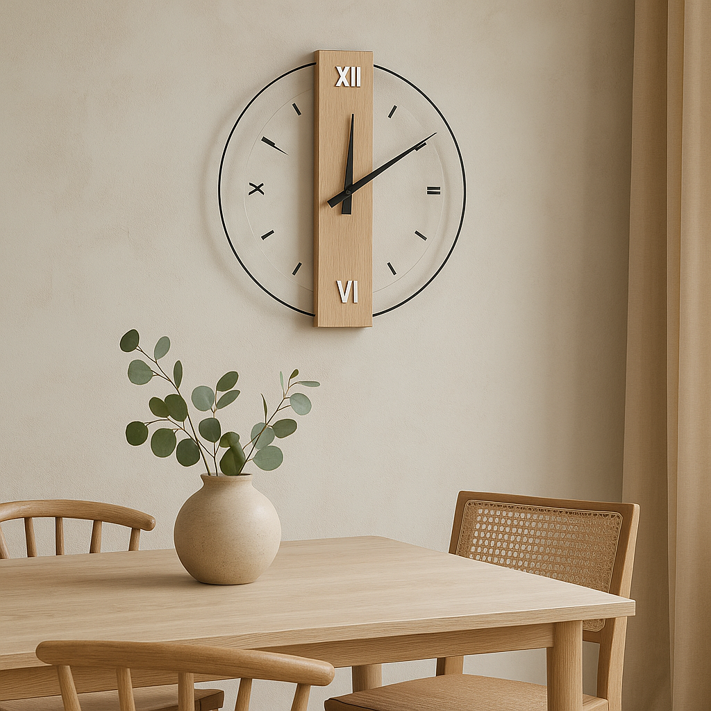 Silent Oak Väggklocka | 12–14″ | Minimalistisk Träverk Carvallo