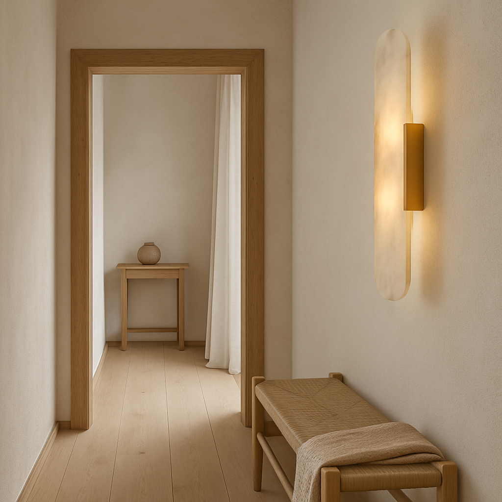 Modern Marmor Vägglampa | Äkta Sten Sconce | Dimmbar LED | Guld eller Svart Carvallo