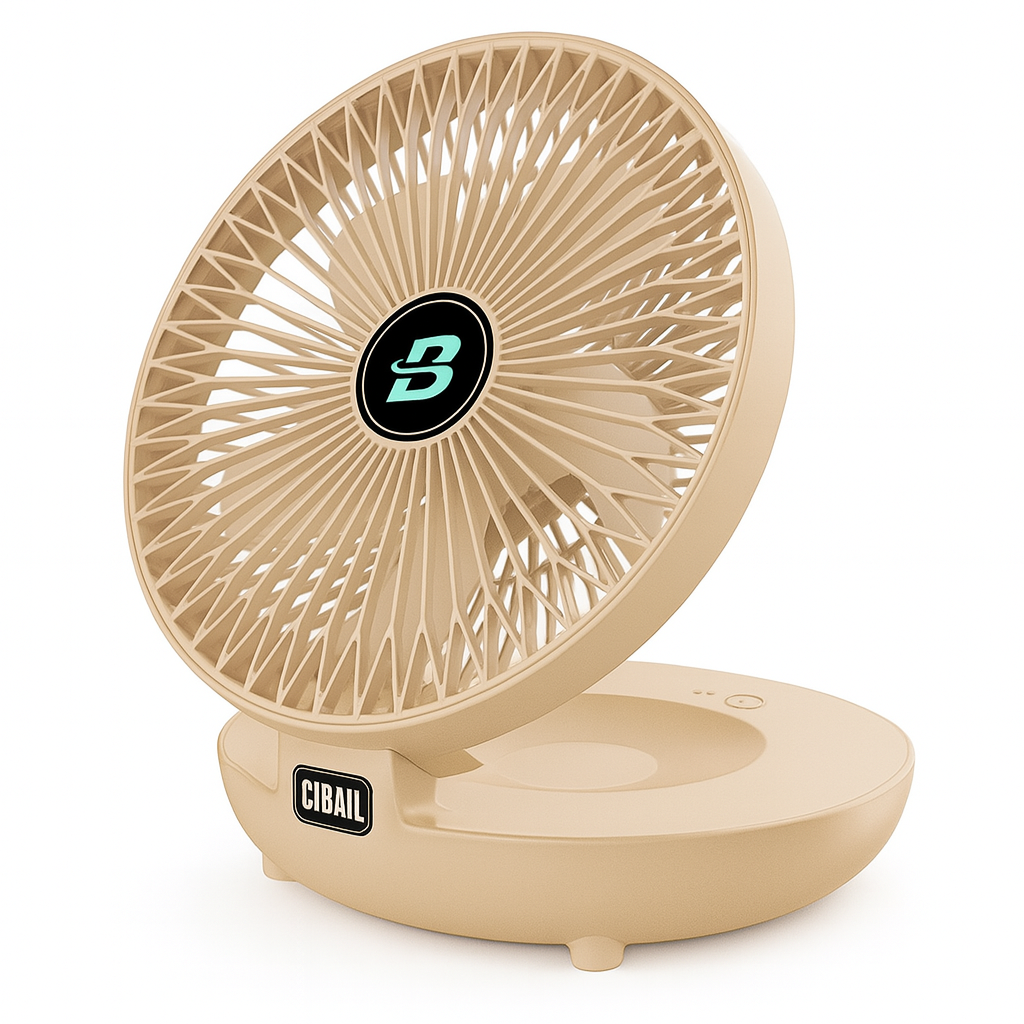 Carvallo Fällbar Bord- & Väggfläkt | Trådlös & Tyst | 3 Hastigheter | Uppladdningsbar Carvallo