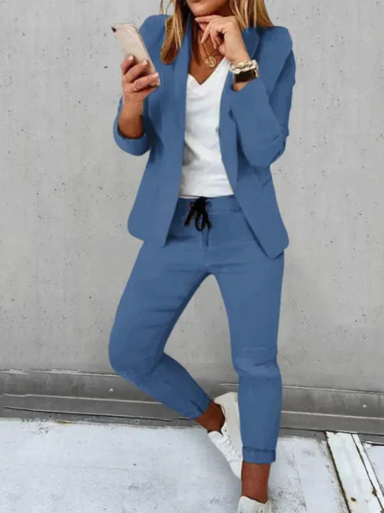 Kvinnors Blazer Set i Elegant Stil av Lyxigt Material Hemnix