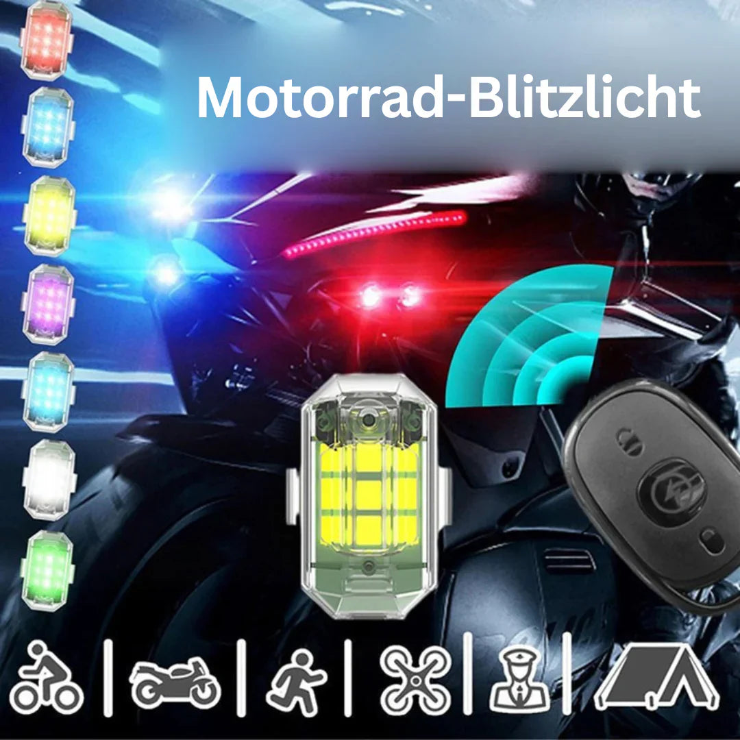 Trådlöst LED-motorcykelbakljus – Uppladdningsbar fjärrkontroll för broms- och varningsljus Carvallo
