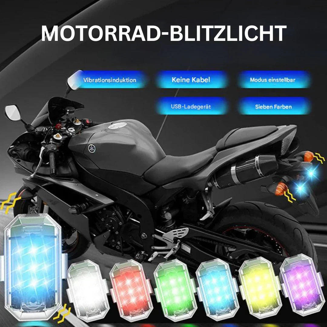 Trådlöst LED-motorcykelbakljus – Uppladdningsbar fjärrkontroll för broms- och varningsljus Carvallo