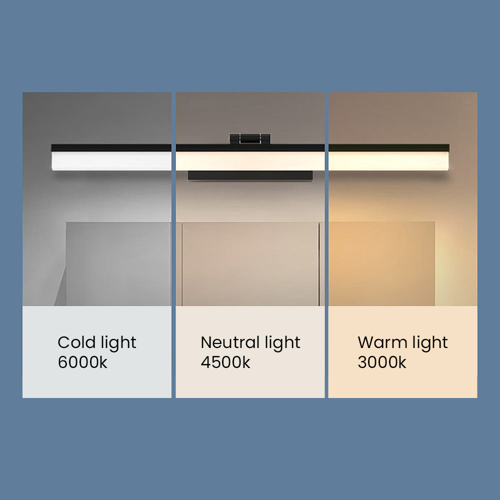 Samtida svart LED-spegel badrumslampa Carvallo