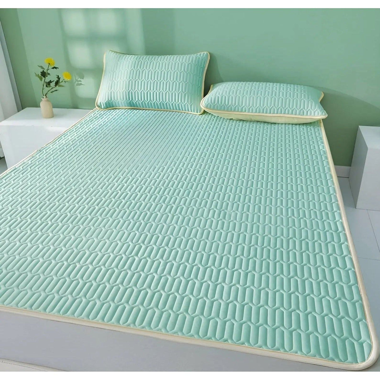 CoolDream Set - Latex Kylmadrass Set med Kuddöverdrag Carvallo