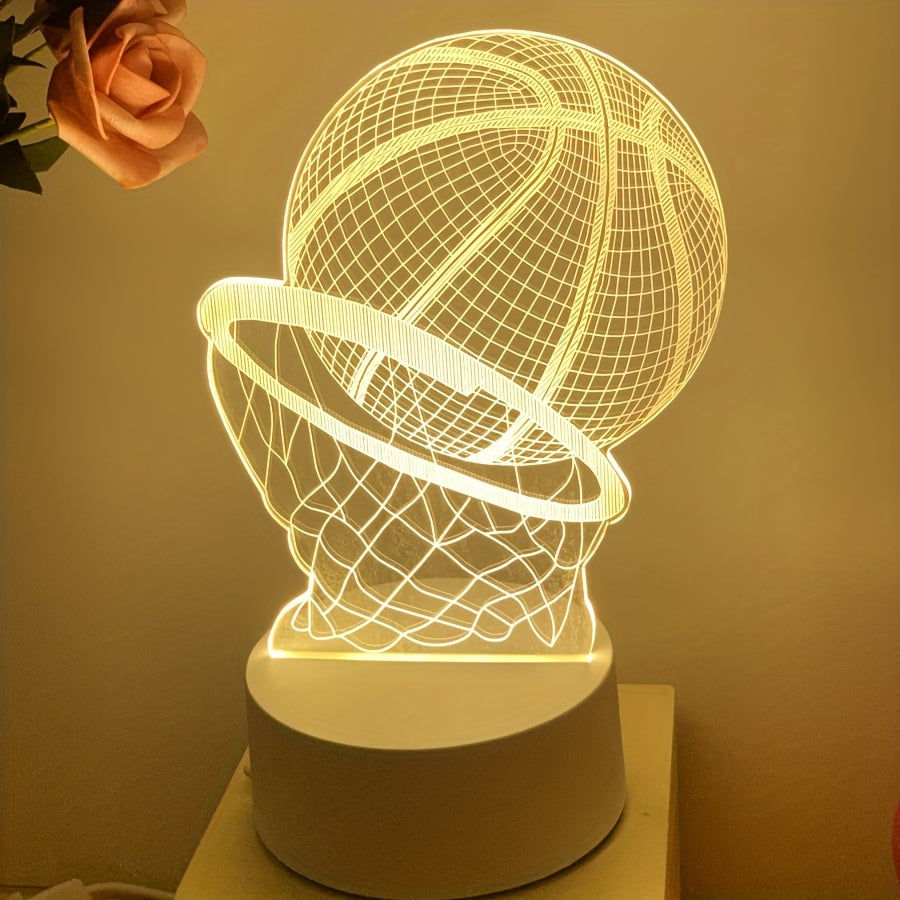 Basketball Illusion-lampa – USB-driven, LED-lampa med dynamisk domstoldesign MILA Sverige