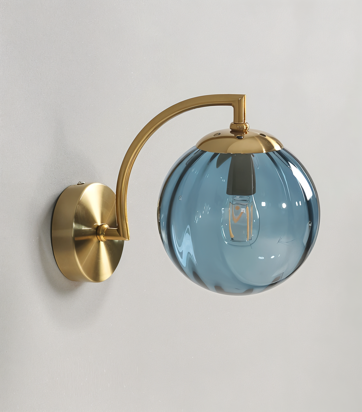 CrystGlo LED-vägglampa – Retro-glasvägglampa för mysigt, varmt ljus Carvallo