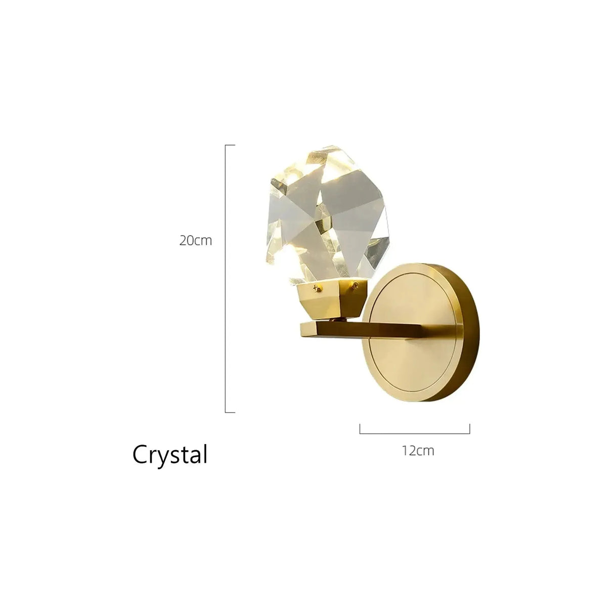 CrystalGleam Light - Lyxig Modern Guld Kristall LED Vägglampa Carvallo