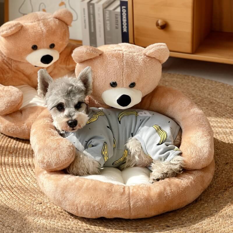 Pet Bed Plush Bear Cuddle-Style Nest Carvallo