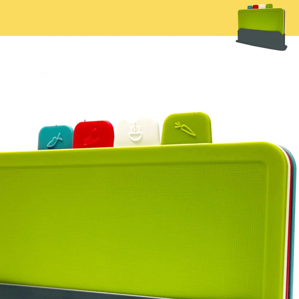 Skärbrädes-set (4-delat) Med praktisk hållare Carvallo