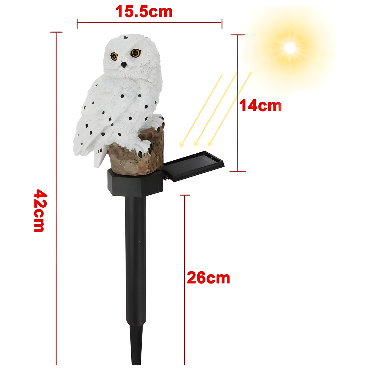 OwlGlow Lampa - Solcellsdriven Uggla LED Lampa Trädgårdsdekoration Ljus Carvallo