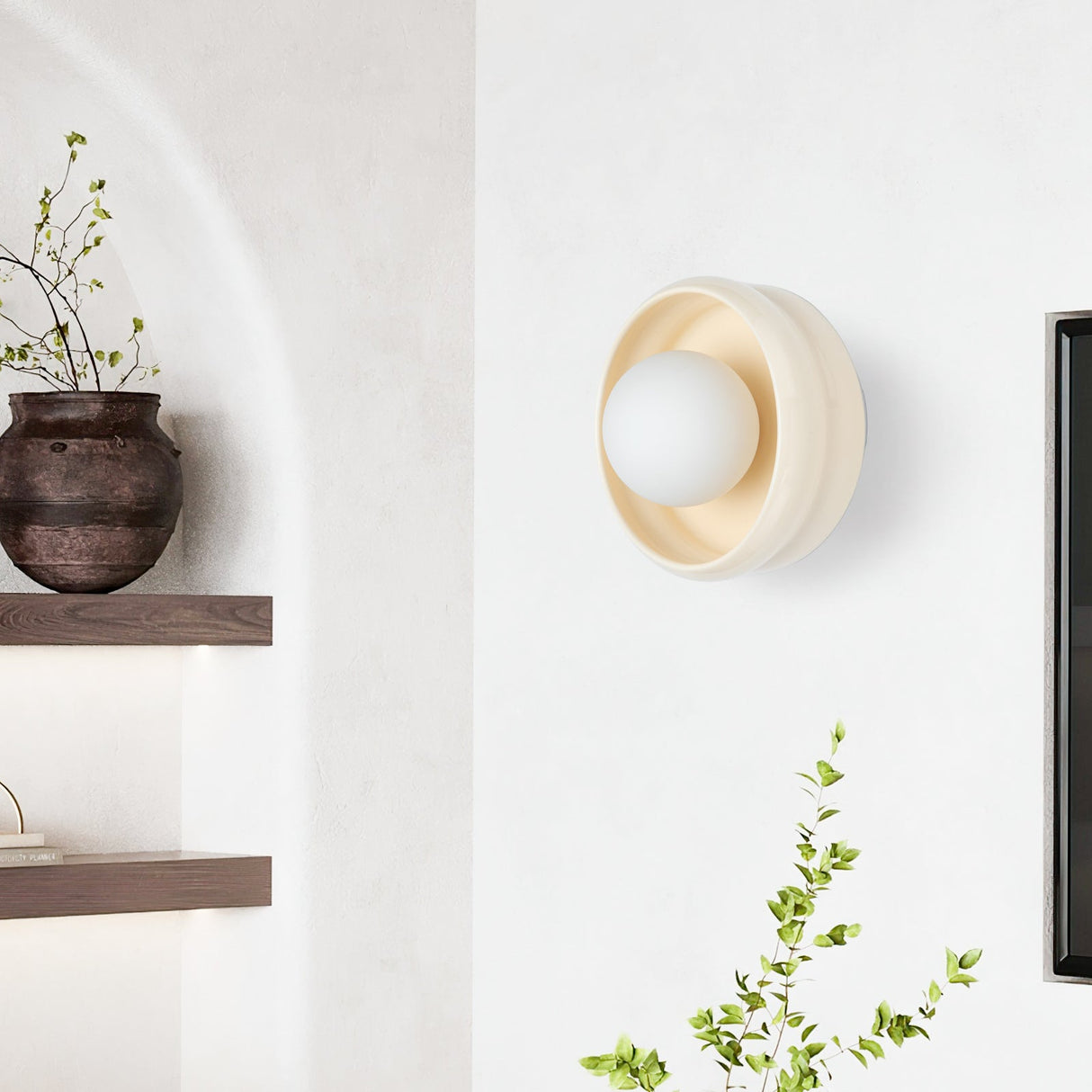 Modern keramik vägglampa | 5.91 tum | Vit lasyr finish | Inomhusbelysning | Brick by Brick Carvallo