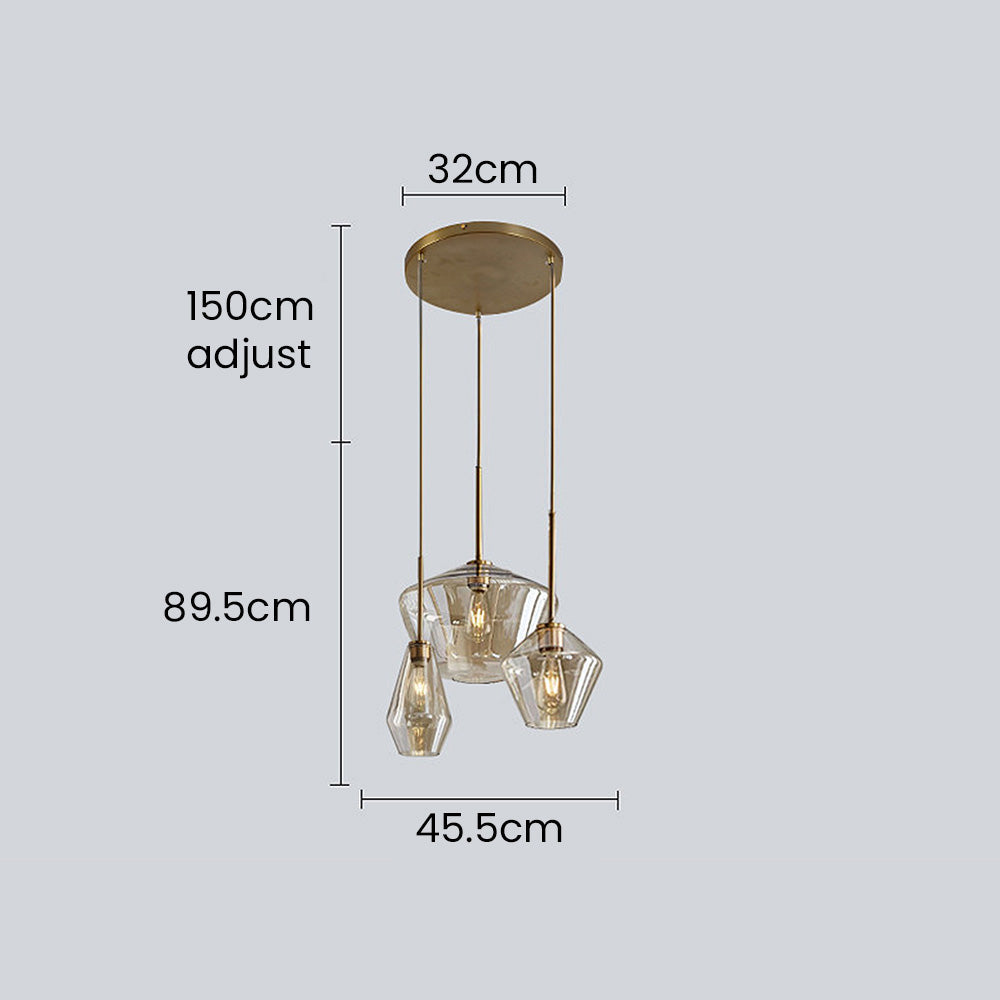 Glaspendellampa med industriell vintage stil Carvallo