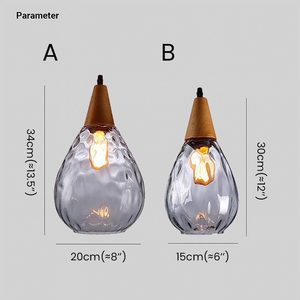 Vintage Teardrop Glas Taklampa för Stiliga Kök Carvallo