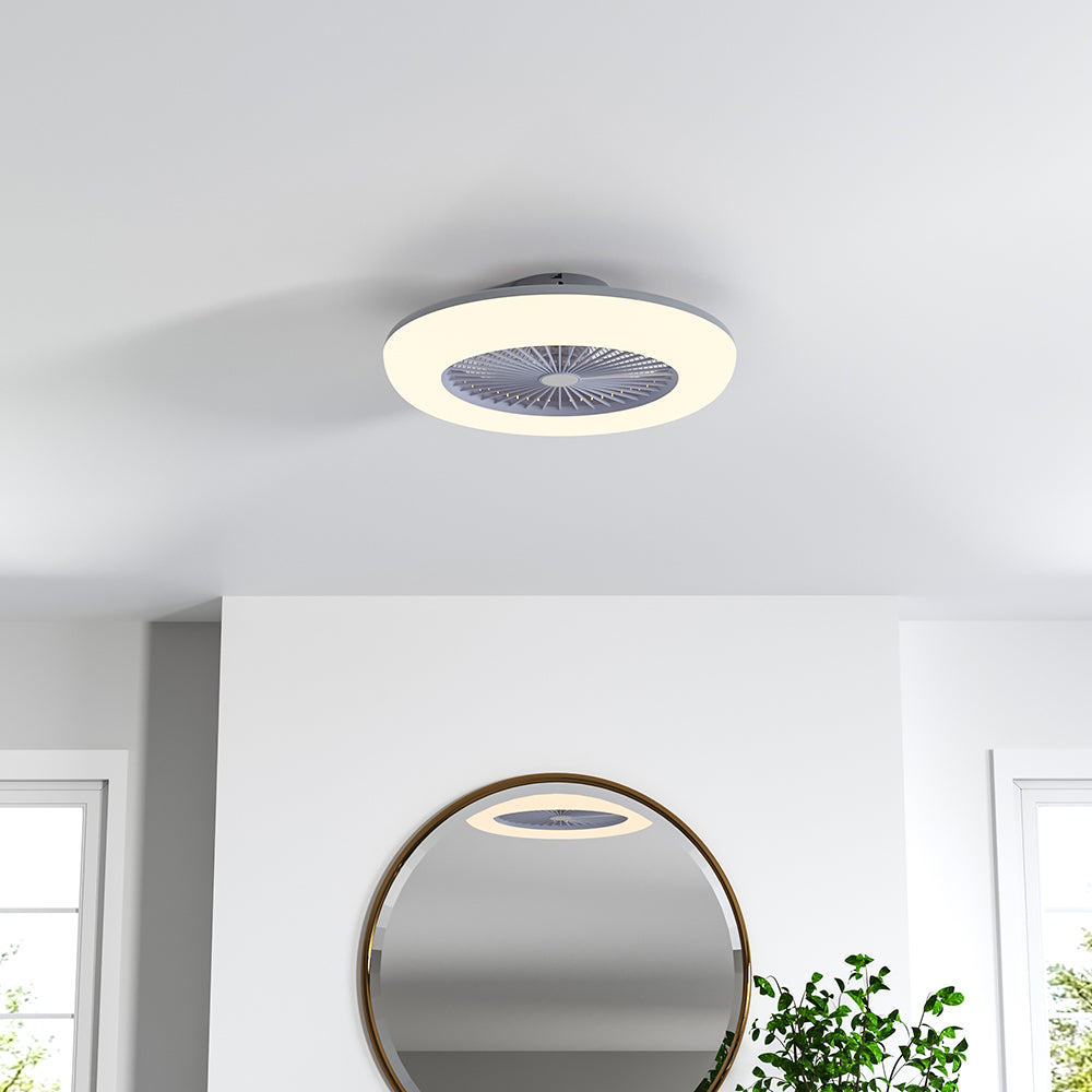 Kompakt 55 cm Takfläkt med 3 LED-ljusslägen och fjärrkontroll Carvallo