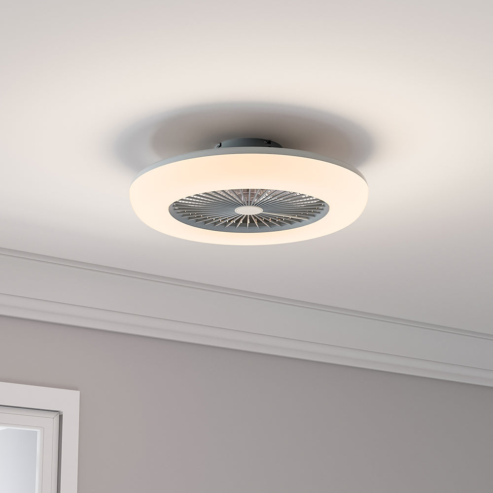 Kompakt 55 cm Takfläkt med 3 LED-ljusslägen och fjärrkontroll Carvallo