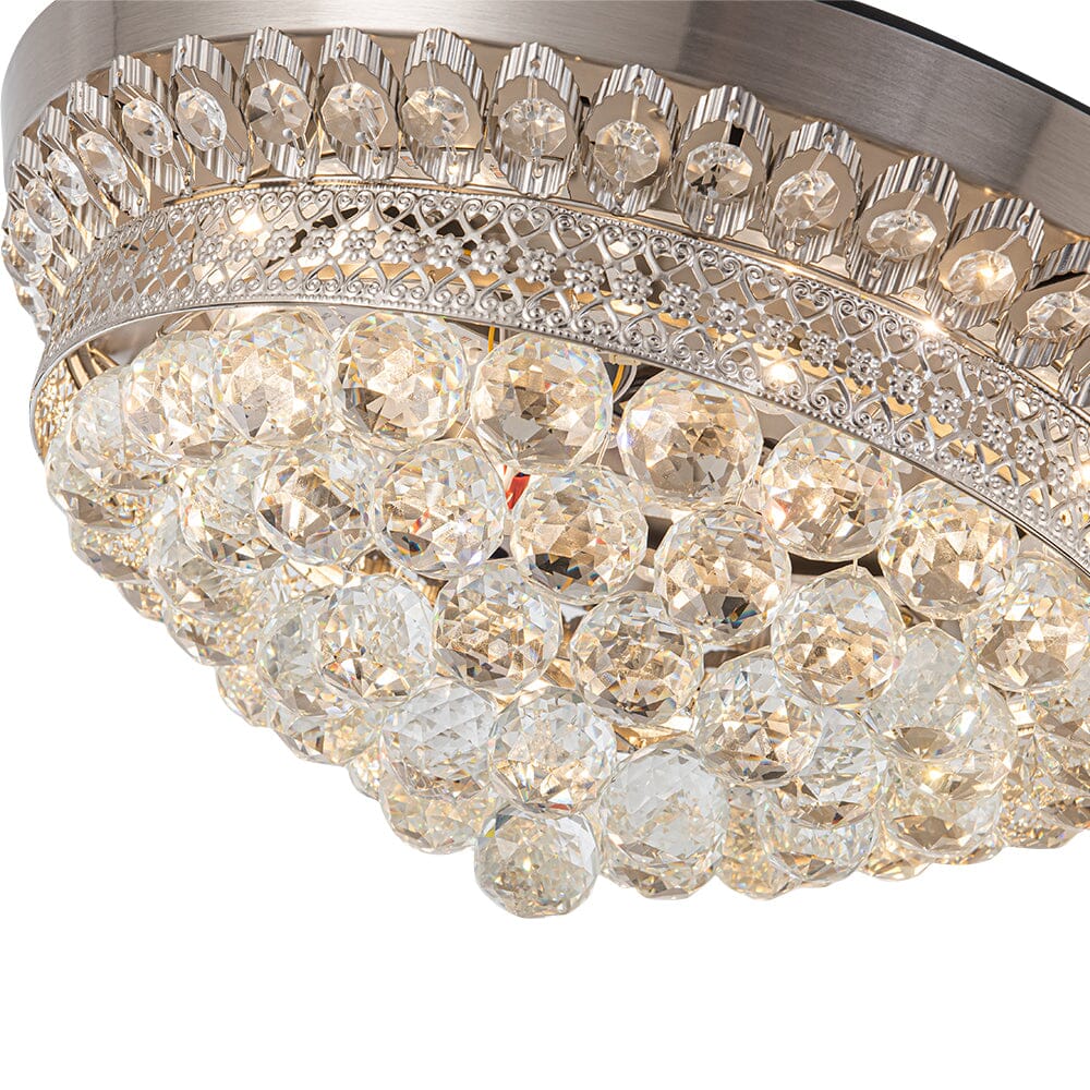 Elegant 42-tums takfläkt med kristallkrona och dimbar LED-lampa Carvallo