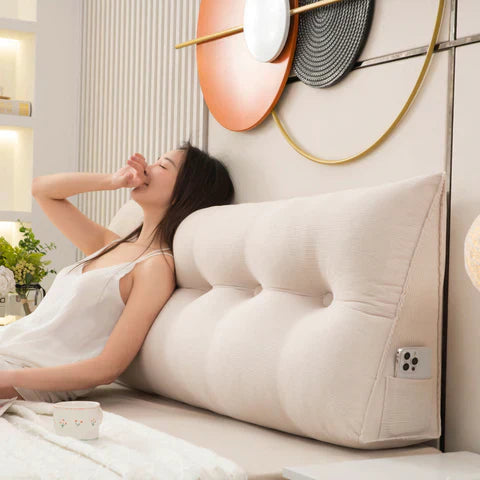 RoyaleGlow Lyxig Wedge Kudde - Ergonomiskt Stöd för Säng & Soffa Carvallo