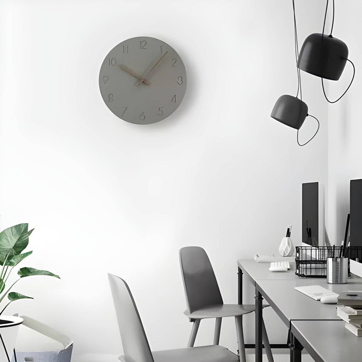 QuietRound Klocka - Minimalistisk Trä Rund Väggklocka Carvallo