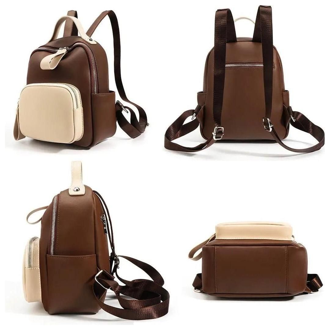 Nuvanié Lyx Dams Rucksack | Handgjord av Veganläder | Mångsidig & Stilren | I 4 Färger Carvallo