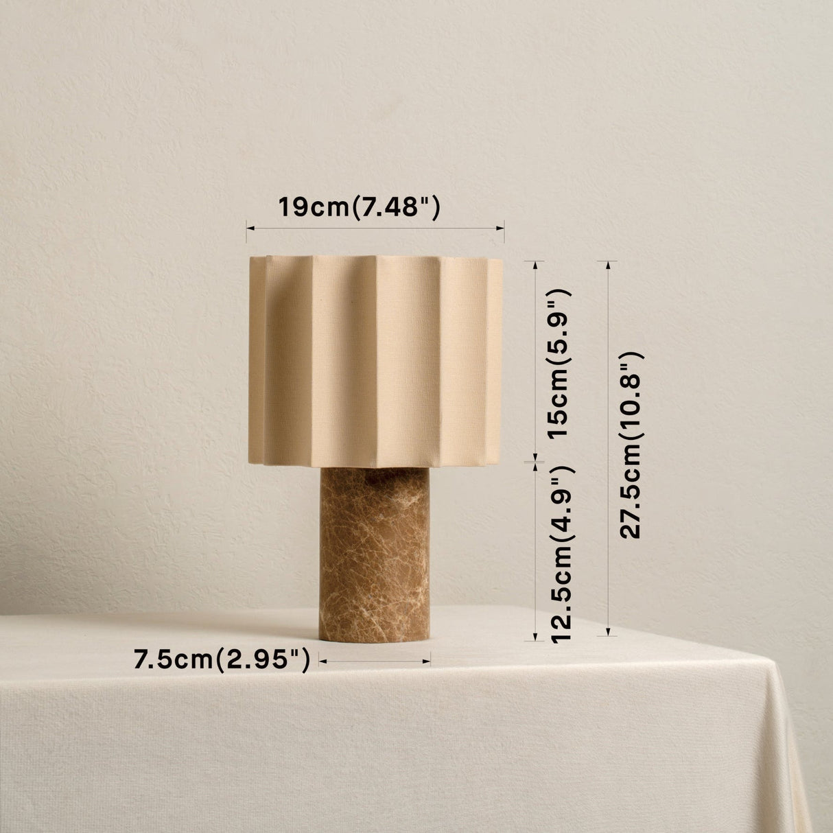 Dalli Trådlampa | Touch Dimming | Spansk Denari Marmor | Bärbar Sängbord | Brick by Brick Carvallo