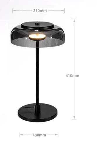 LumiGlow – Postmodern LED Bordspegel med Glaslock för Stilfull Belysning Carvallo