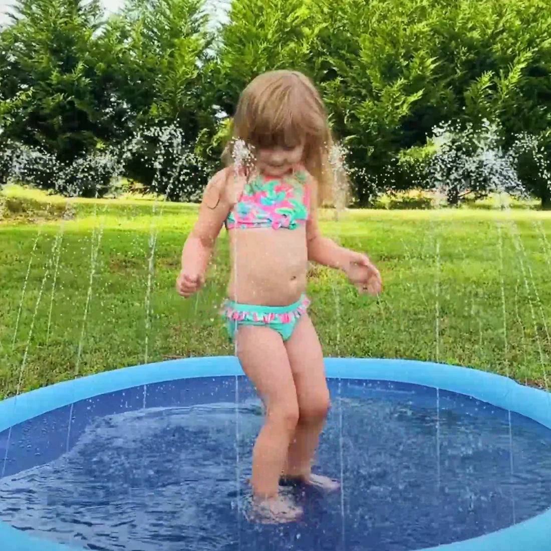 Pawellure Splash Pad för Hundar & Barn – Antiskid Sommar Sprinkler Mat för Utomhusskoj Carvallo