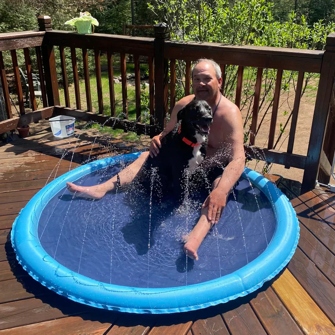 Pawellure Splash Pad för Hundar & Barn – Antiskid Sommar Sprinkler Mat för Utomhusskoj Carvallo